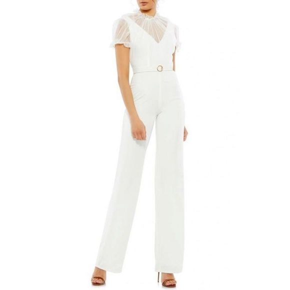 White Mac Duggal Size 0 Jumpsuit dress